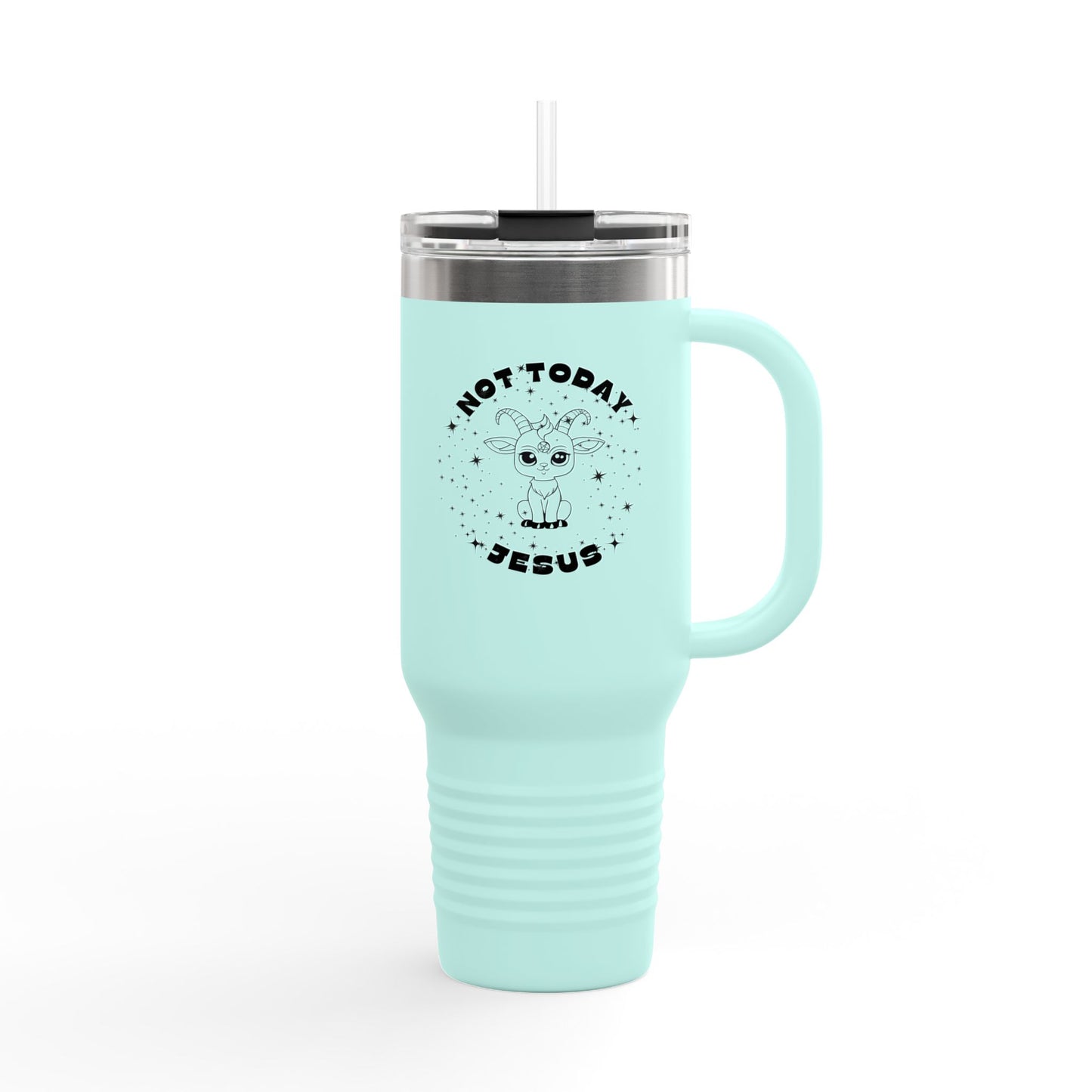 Not Today Jesus Insulated Travel Mug - 40oz Coffee Cup for Everyday Inspiration