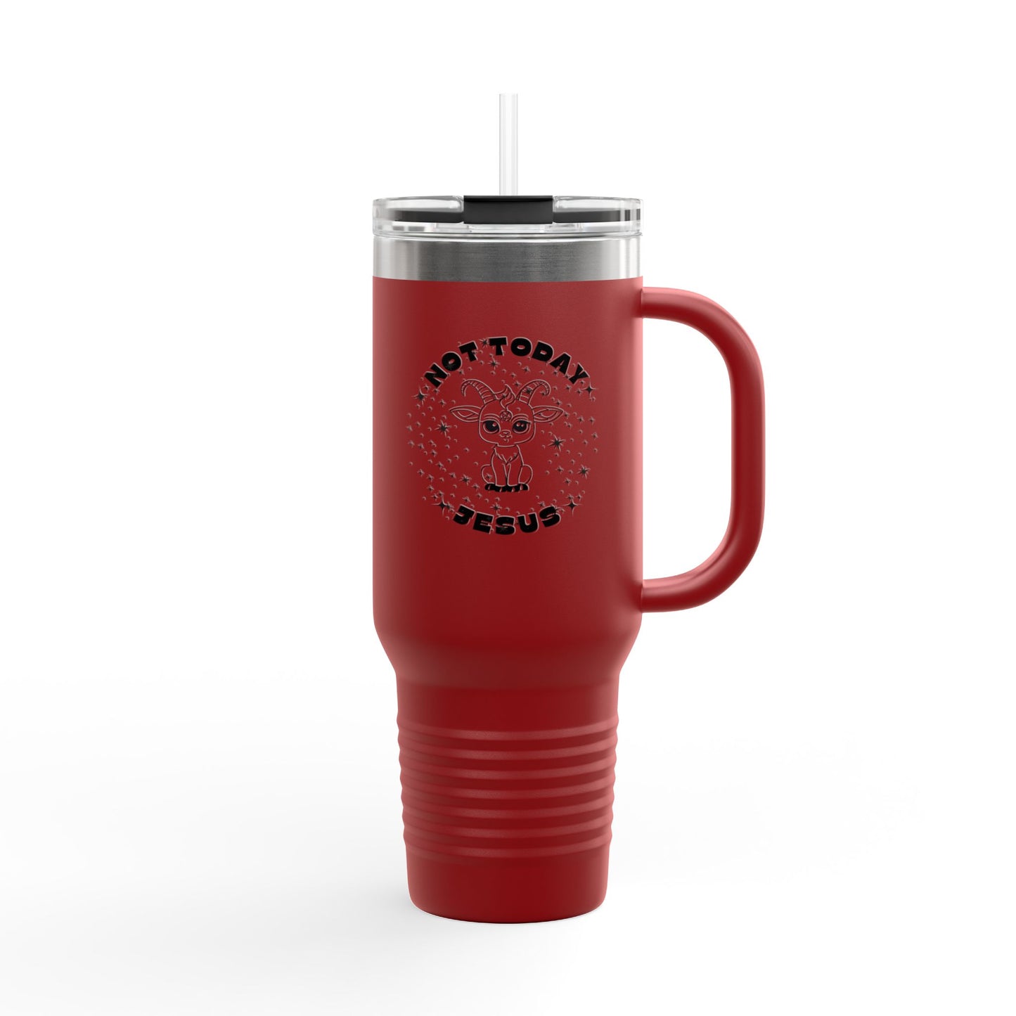 Not Today Jesus Insulated Travel Mug - 40oz Coffee Cup for Everyday Inspiration