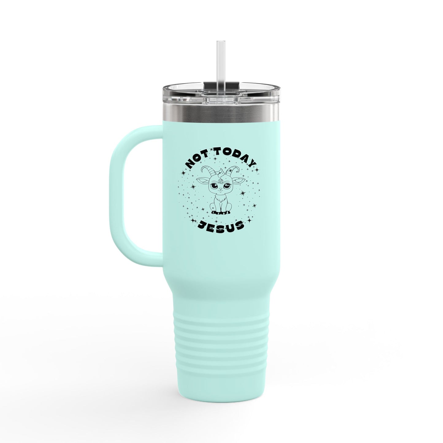 Not Today Jesus Insulated Travel Mug - 40oz Coffee Cup for Everyday Inspiration