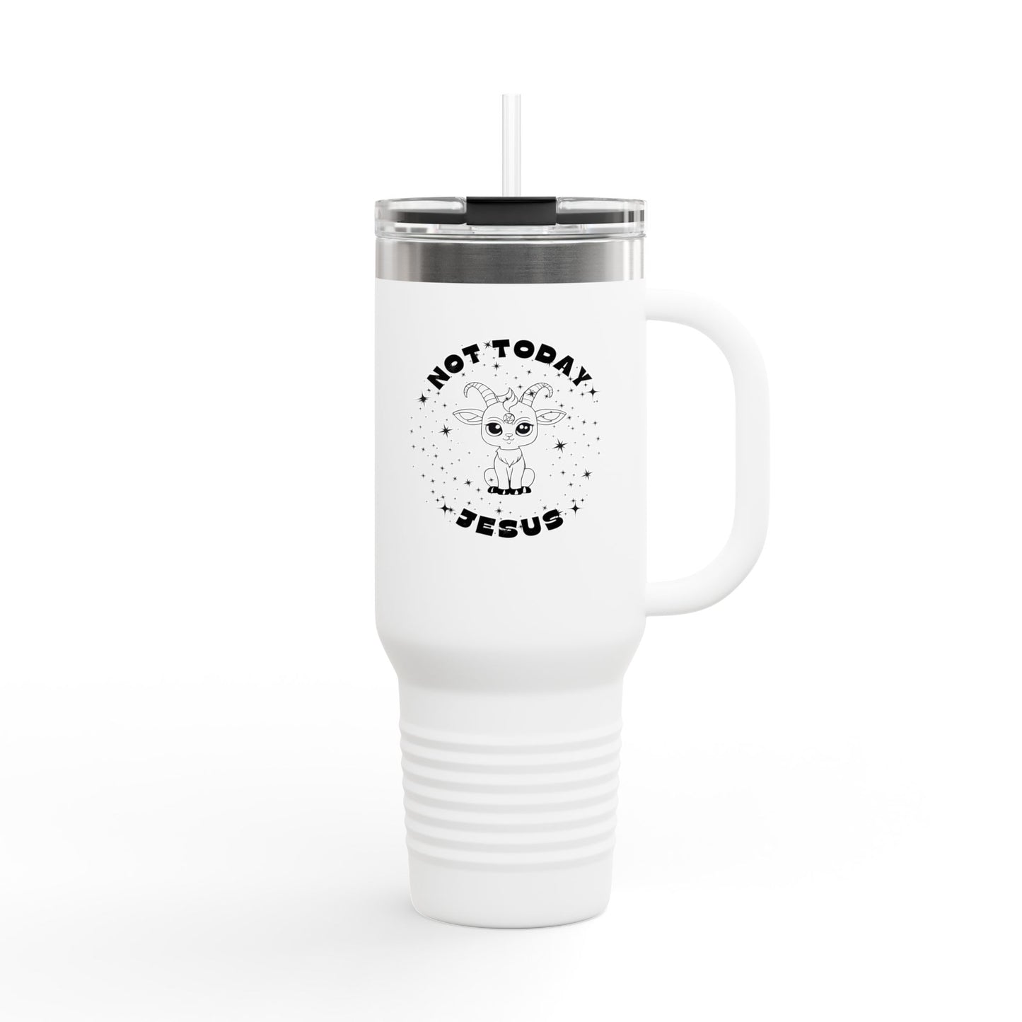Not Today Jesus Insulated Travel Mug - 40oz Coffee Cup for Everyday Inspiration