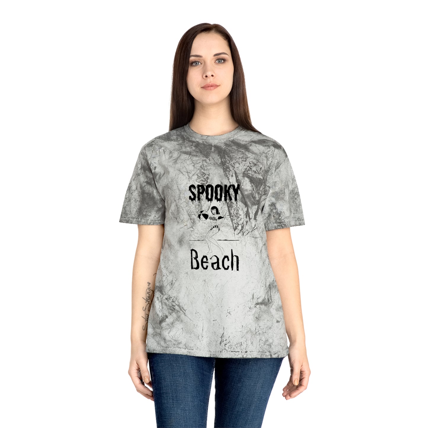 Spooky Beach Unisex Color Blast T-Shirt | Perfect for Halloween and Summer