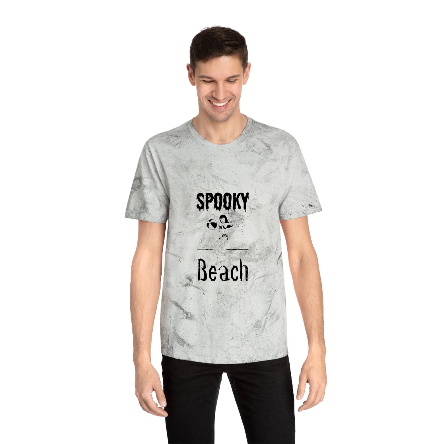 Spooky Beach Unisex Color Blast T-Shirt | Perfect for Halloween and Summer