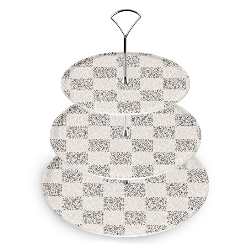 Cheque Feline Cake Stand