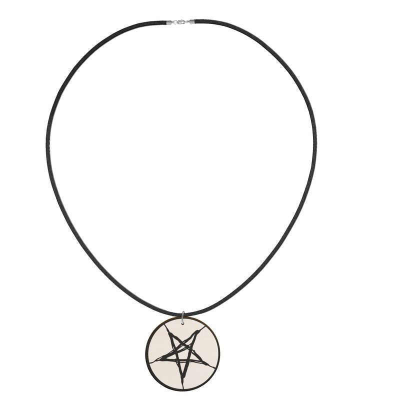 Satanic Pentagram Wooden Pendant